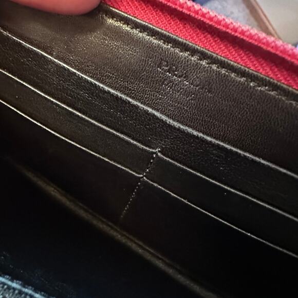 PRADA CHERRY TESSUTO + NAPPA CHERRY ZIP AROUND WALLET - Picture 7 of 10